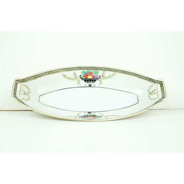 This is a Finely detailed, handpainted 1960's , Made In Japan Noritake Ceramic Tray. Gold rim, painted Greek key motif...