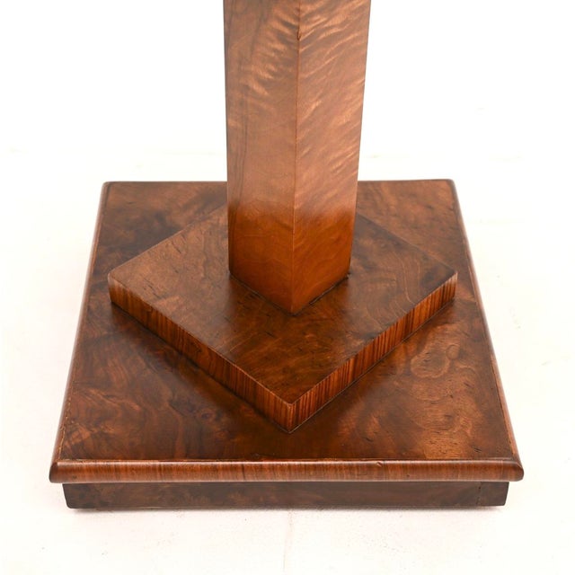 Wood Art Deco Figured Walnut Side Table, 1930 For Sale - Image 7 of 8
