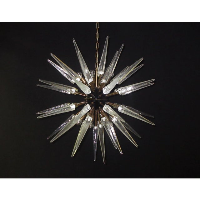 Clear Murano Glass Sputnik Chandelier, 1980s For Sale - Image 3 of 13