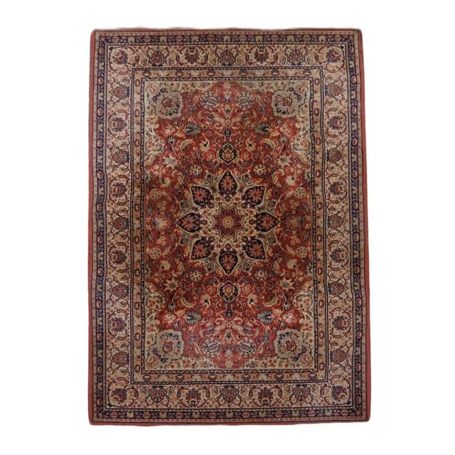 Oriental Rug with Cream, Blue, Red and Pink For Sale - Image 9 of 9