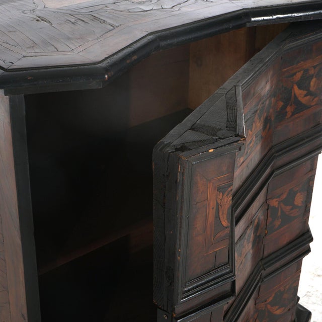 Wood Antique 18thC Italian Satinwood Inlaid & Ebonized Single Door Commode C1760 For Sale - Image 7 of 12