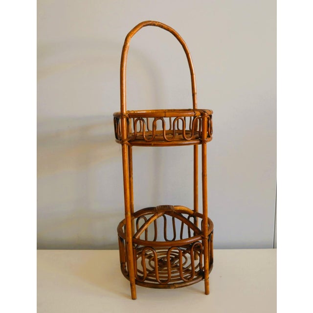 Vintage Bottle Holder Bamboo Bottle Holder Cart, 1960s For Sale - Image 11 of 13