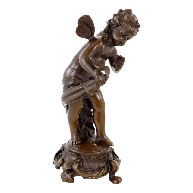 Art Nouveau Fairy Sculpture, Brown Patinated Bronze For Sale