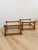 Mid 20th Century Pair of Vintage Teak Mortise and Tenon Side Tables, Glass Top and Base For Sale - Image 5 of 10