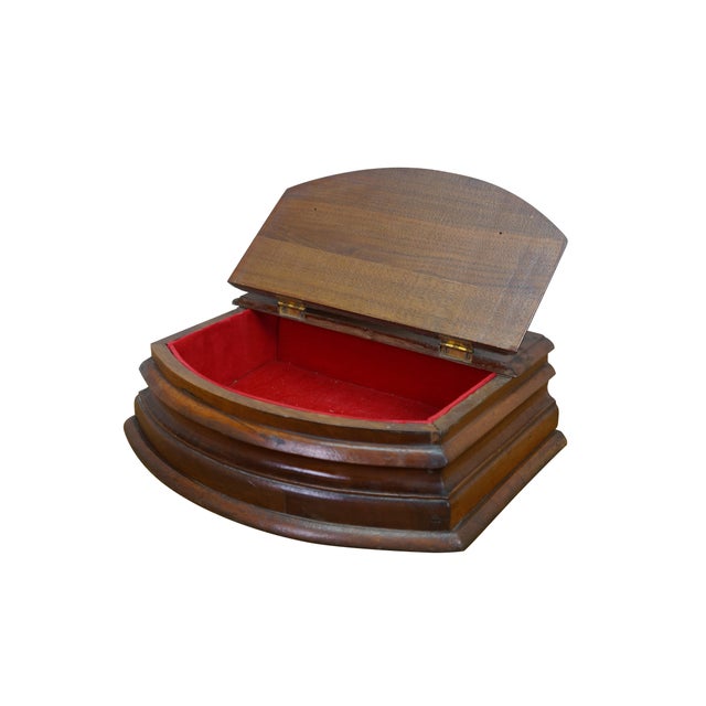 Elegant antique Victorian dresser box crafted from rich mahogany, featuring a beautifully shaped curved front and classic...
