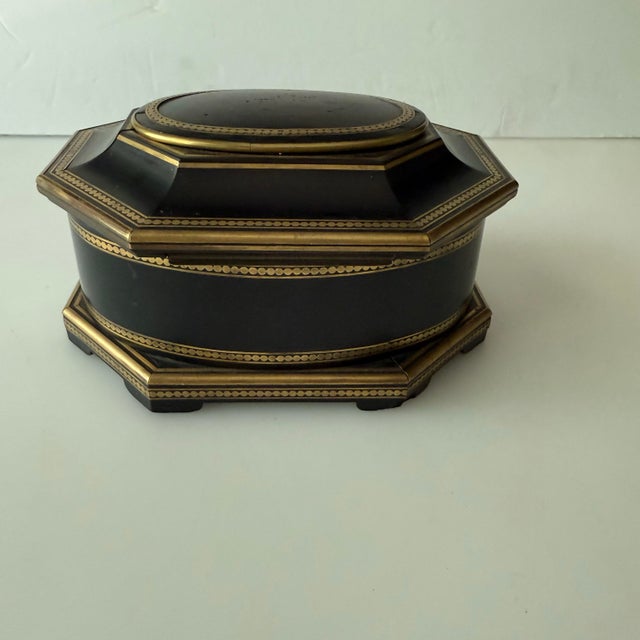 Tahan Paris 19th Century French Tahan Paris Ebony and Brass Jewelry Box For Sale - Image 4 of 12