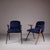 Set of Vintage Blue Velvet Chairs For Sale - Image 3 of 15