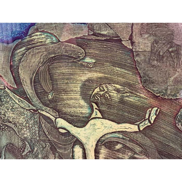 1970s Surrealist Green Acrylic Abstract by Beckford Young For Sale - Image 5 of 9