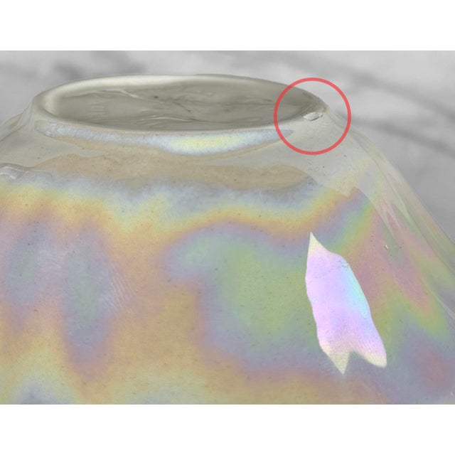 Vintage 14" California Pottery Iridescent Scallop Centerpiece Serving Platter For Sale - Image 13 of 15