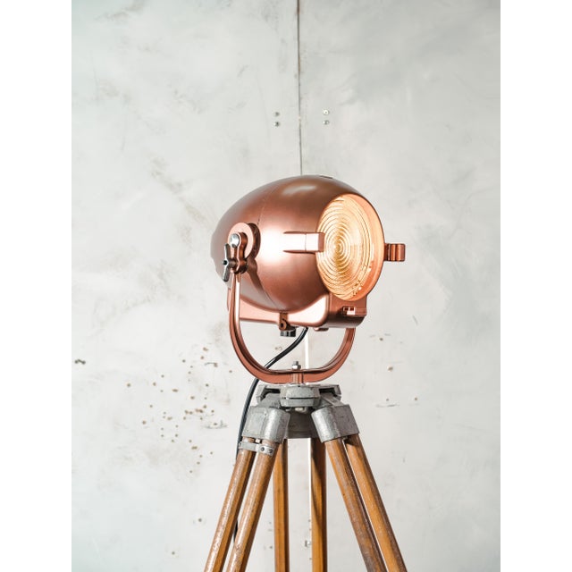 Wood Vintage Strand Electric Patt 123 Theater Spotlight Floor Lamp, 1950s For Sale - Image 7 of 18