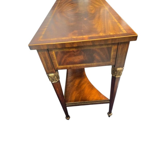 Wood Late 20th Century Maitland-Smith Neoclassical Mahogany Console Table With Ormolu Mounts For Sale - Image 7 of 8
