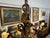 Metal Gothic Revival Style Gilt Metal + Amber Glass Lantern Pendant, Vintage For Sale - Image 7 of 12