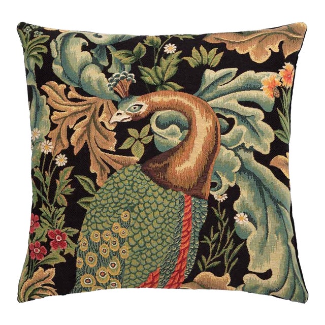 Forest Peacock Regular Cushion With Feather Filler - 46x46cm (18"x18") For Sale