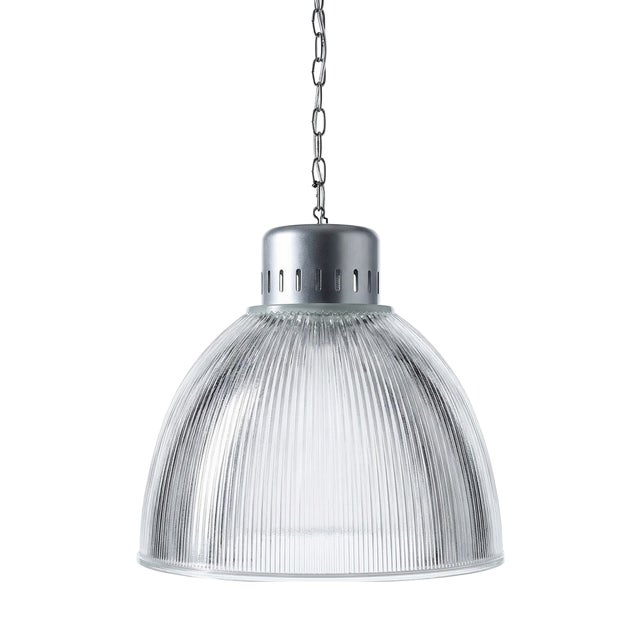 Industrial Pendant Light in Prismatic Glass, 1998 For Sale