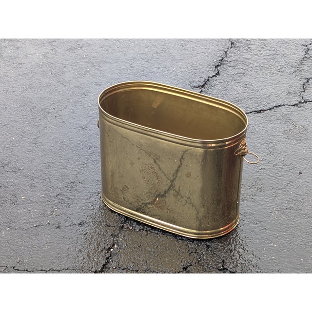 1970s Hollywood Regency Brass Lion Motif Magazine Holder/Rack For Sale - Image 4 of 7