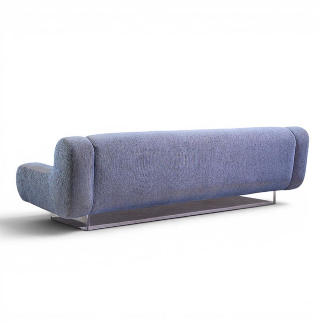 Mid 20th Century Charles Hollis Jones Mid Century Waterfall Bear Lucite Base Sofa For Sale - Image 5 of 9