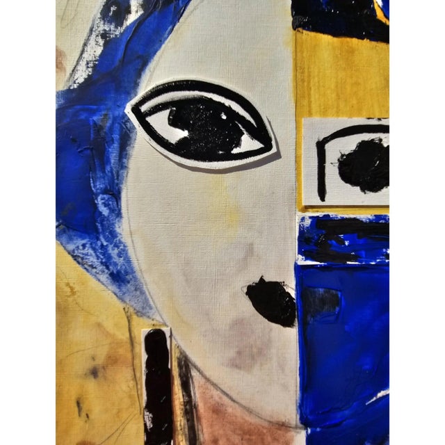 Contemporary Original Oil Painting 'Portrait of a Woman' by Diane Grant, Unframed For Sale - Image 3 of 6