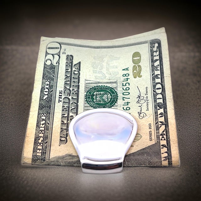 Metal 1990s Tiffany & Co Estate Thumb Print Money Clip by Elsa Peretti Sterling Silver 17 Grams For Sale - Image 7 of 8