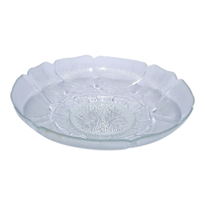 Vintage Large 12.5 Inches Arcoroc Fleur Pressed Glass Bowl France Floral Design