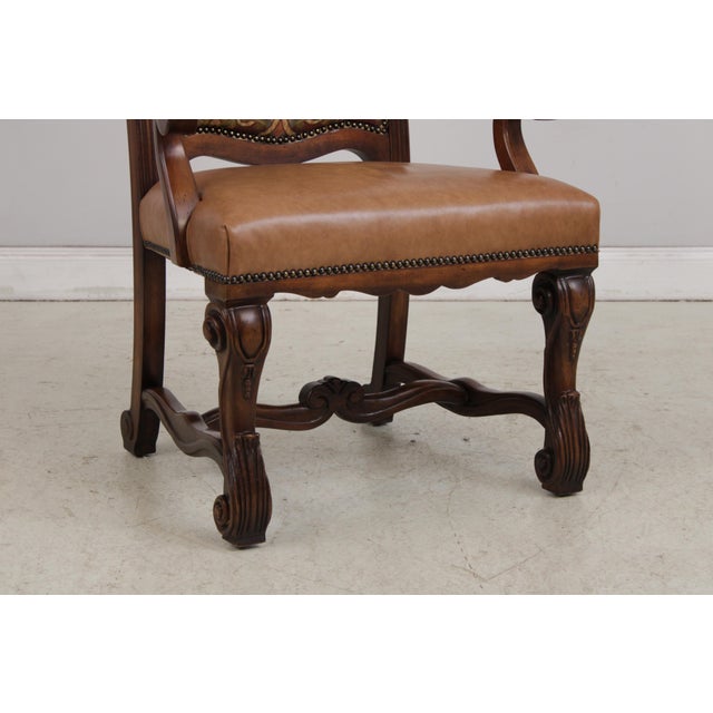 Brown Set of 8 Henredon Walnut Finish Dining Chairs For Sale - Image 8 of 18