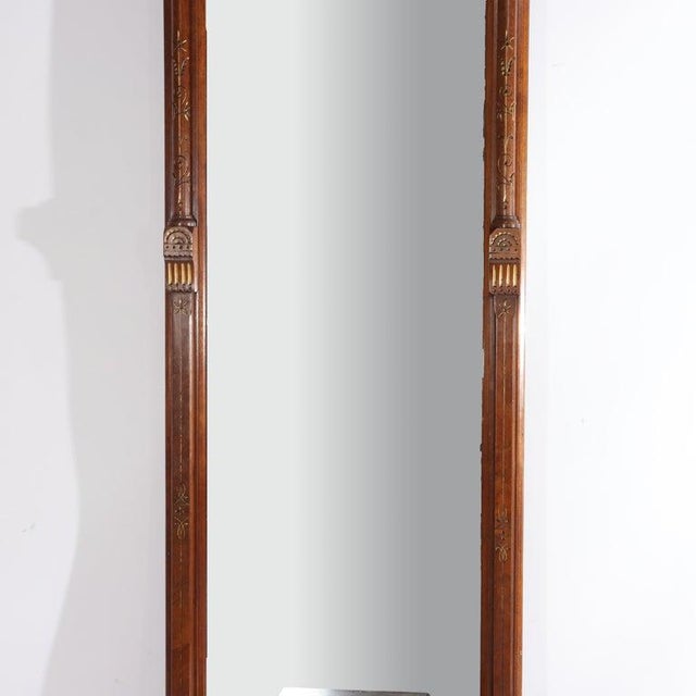 Eastlake Aesthetic Walnut Burl Hall Mirror Gilt Highlights C1870 For Sale - Image 6 of 18