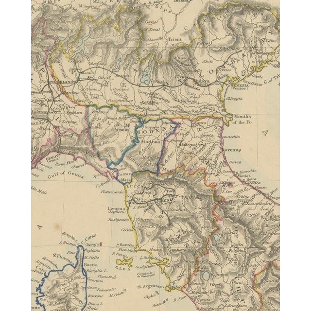 Antique Map of Italy Before Unification, 1858 For Sale - Image 4 of 9