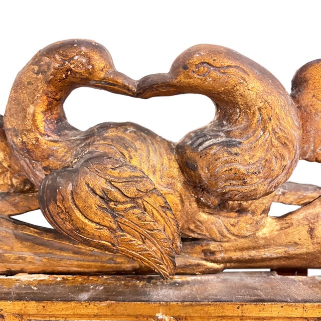 19th Century French Giltwood Wall Mirror in Mercury Glass with Doves on the Crest For Sale - Image 4 of 7