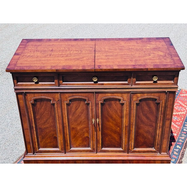 Mid-Century Modern Vintage 1960s Drexel Heritage Mahogany Dry Bar Server Cabinet For Sale - Image 3 of 12