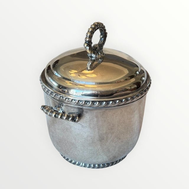 Mid 20th Century Mid 20th Century Wallace Ornate Silver Plate Ice Bucket With Glass Insulated Liner For Sale - Image 5 of 18