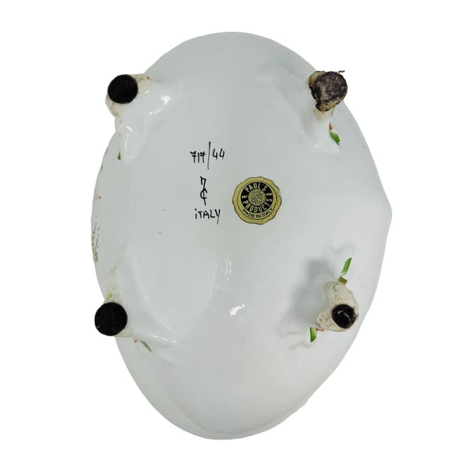 Vintage Paul's Hand Painted Ceramic Footed Bowl Made in Italy For Sale - Image 11 of 13