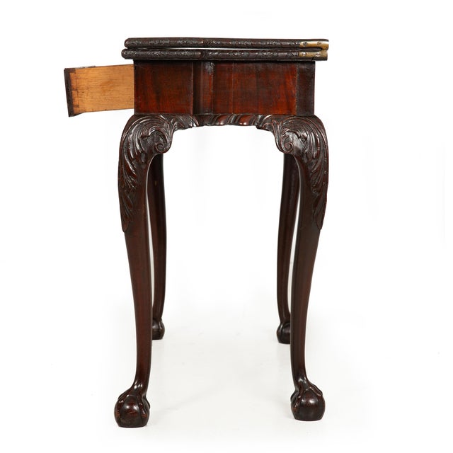 Mid 18th Century Rare English George III Antique Mahogany Card Game Table Circa 1760 For Sale - Image 5 of 18