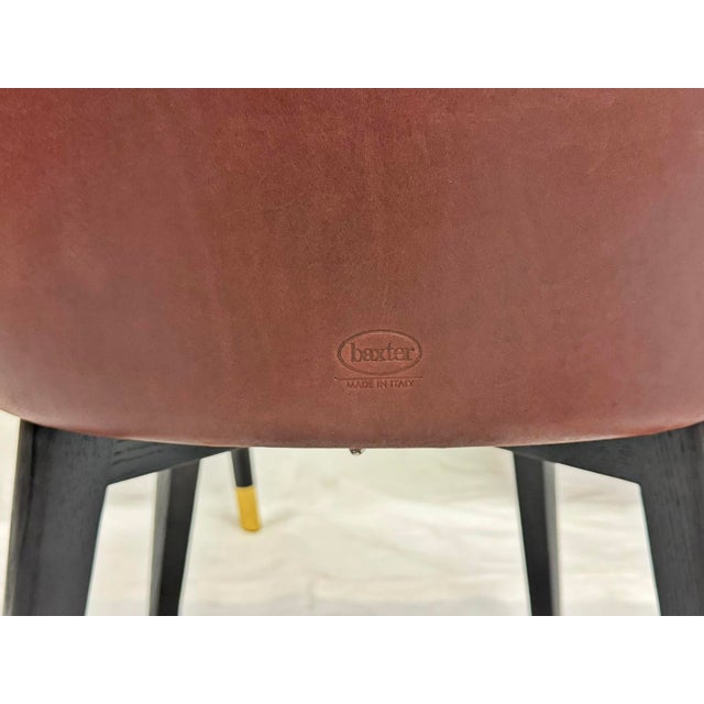 Set of 6 Baxter "Colette" Chairs by Roberto Lazzeroni in Leather Brass For Sale - Image 13 of 18