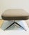Gorgeous classic Mid Century modern stools. Upholstered in fabric color Fossil with elegant cross stitch detailing....
