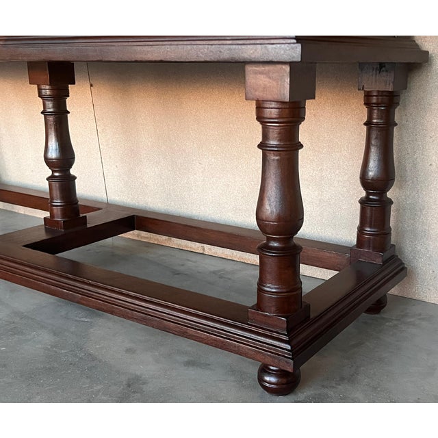 Early 20th Large Console Table with two drawers For Sale - Image 14 of 18