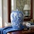 A striking 1960s Chinese porcelain ginger jar featuring a high-shouldered melon silhouette and its matching domed lid with...