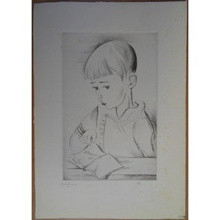 Mily Possoz, Jeune lecteur, Etching For Sale