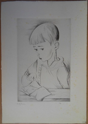 Mily Possoz, Jeune lecteur, Etching