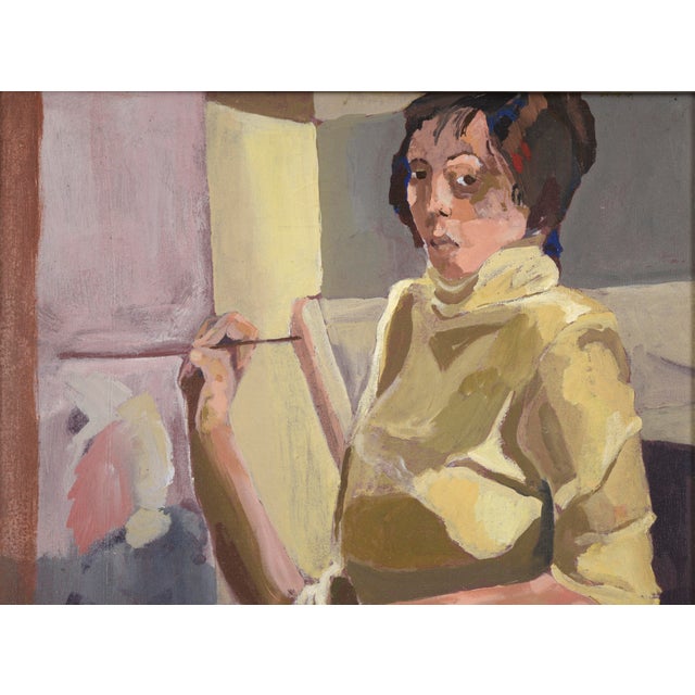"Ulanda - Painting in Studio Class" Bay Area Figurative Movement Oil on Canvas by Patricia Gren Hayes For Sale In Monterey, CA - Image 6 of 16