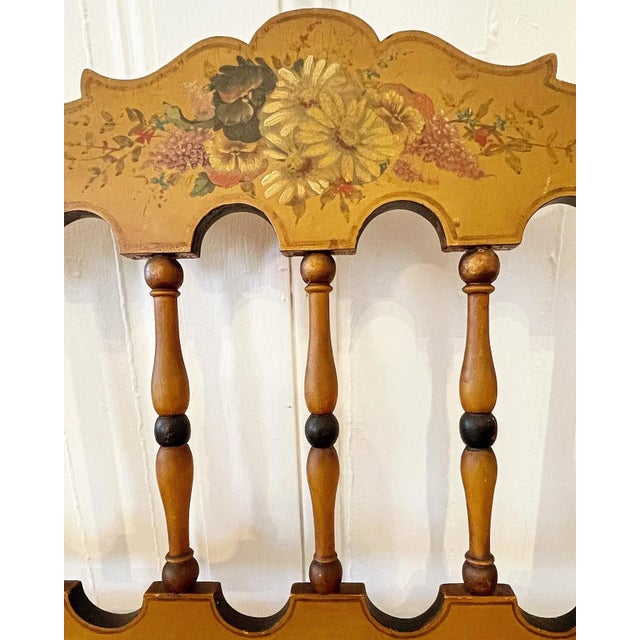 Late 19th Century American Painted Rush Seat Bench For Sale - Image 9 of 10