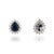 Metal 8.01ct Royal Blue Sapphire & 2.19ct Diamond Halo Pear Stud Earrings in 14k White Gold- A Pair For Sale - Image 7 of 16