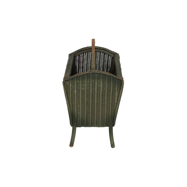 Shabby Chic 1920’s Lloyd Loom Wicker Newspaper Rack For Sale - Image 3 of 7