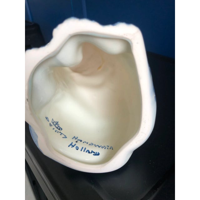 Vintage Hand-Painted Delft Ceramic Cat Figurine For Sale - Image 9 of 9