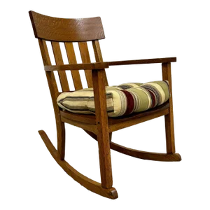 Antique Mission Oak Arts and Crafts Stickley Style Rocking Chair