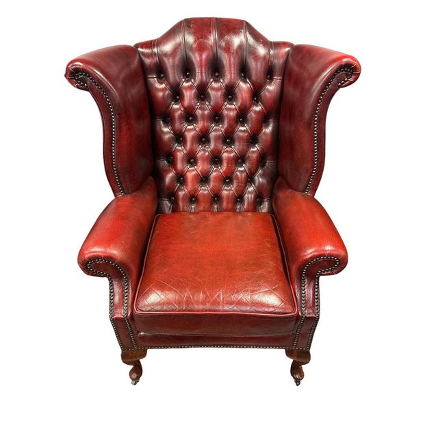 English Chesterfield Wingback Chair For Sale - Image 6 of 8