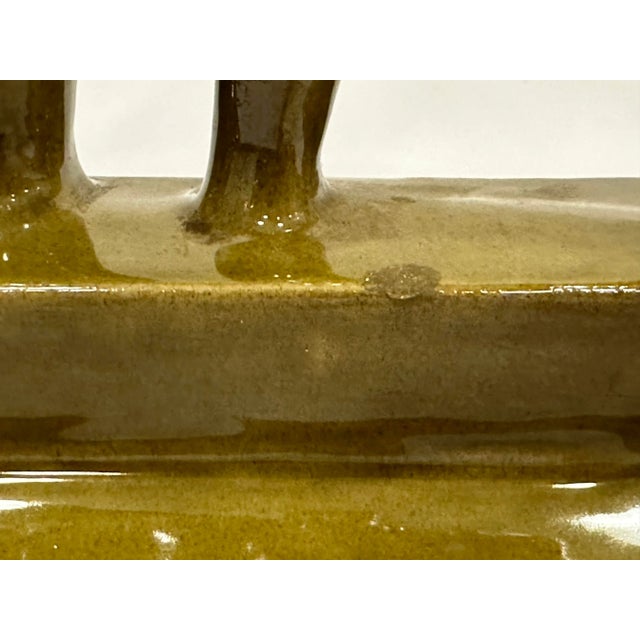 Green Figurine of Three Graces in the Bathhouse attributed to Zdeněk Farnik for Jihokera Bechyně, 1975 For Sale - Image 8 of 10