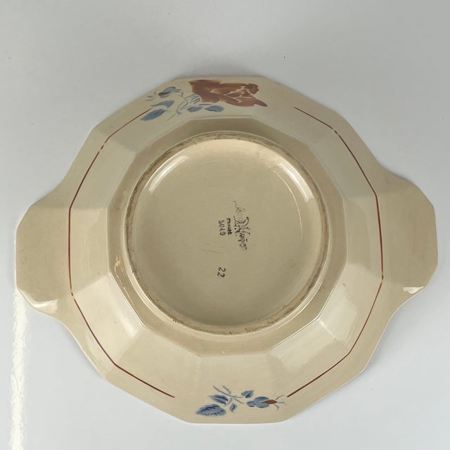 Ceramic 20th Century Salad Bowl with Floral Motif from Sarreguemines, 1920s For Sale - Image 7 of 12