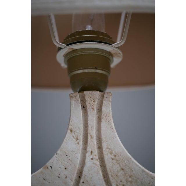 Cream Travertine Lamp attributed to Fratelli Mannelli, 1970s For Sale - Image 8 of 18
