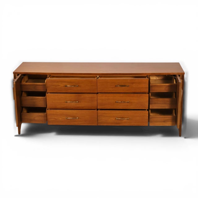 Kent Coffey Kent Coffey Perspecta Vintage Mid Century Modern 12 Drawer Lowboy Dresser C. 1960s For Sale - Image 4 of 15