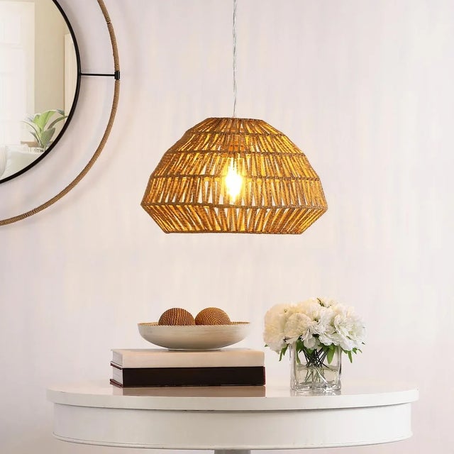 Modern Niamh 16" Rattan Pendant in Natural For Sale - Image 3 of 3