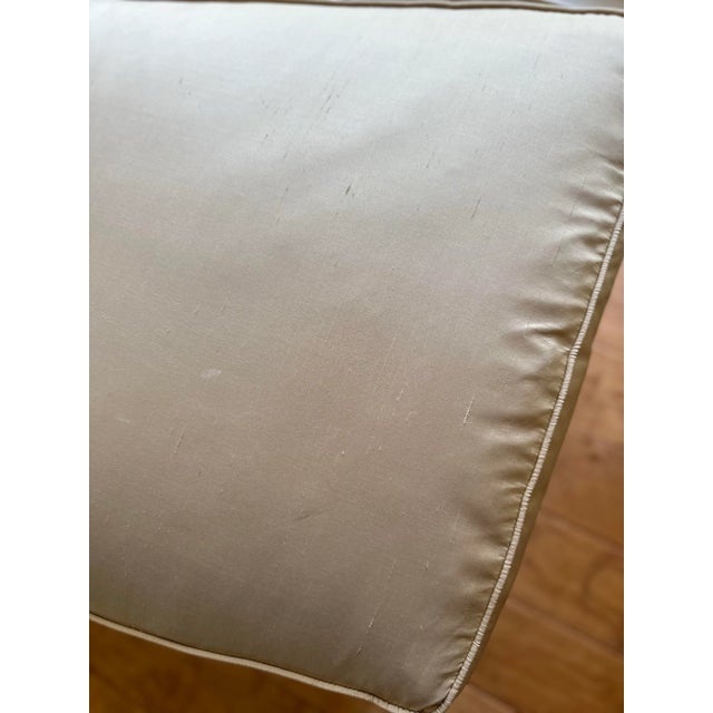 French Champagne Gold Chair and Ottoman For Sale - Image 10 of 11